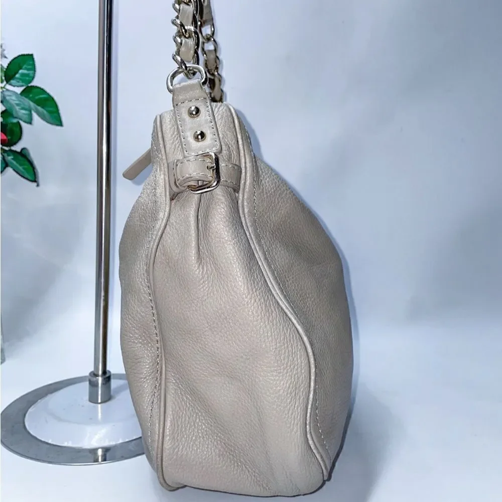 Kate Spade Leather Hobo Bag Gray Large